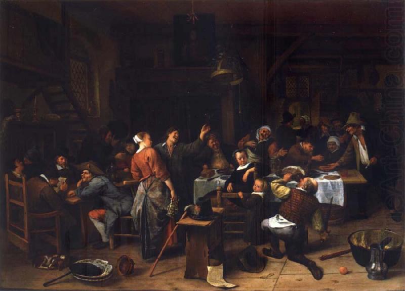 Jan Steen Prince-s Day,Interior of an inn with a company celebration the birth of Prince William III china oil painting image